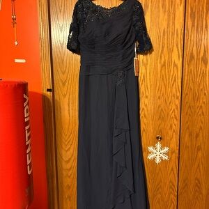 Elegant Navy Evening Gown